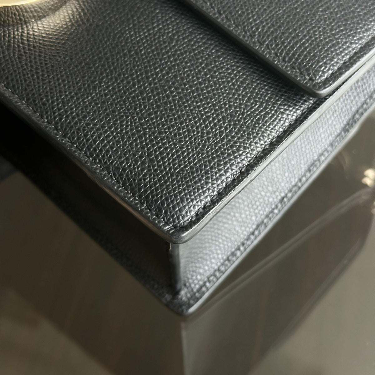 East West Montaigne 30 Grained Calfskin Black LGHW