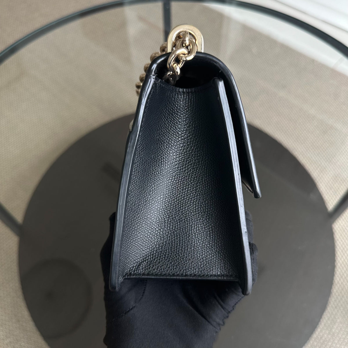 East West Montaigne 30 Grained Calfskin Black LGHW