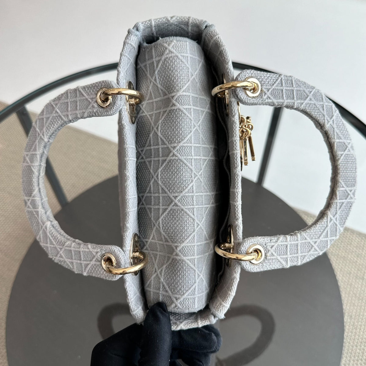 Lady D-Lite Cannage Embroidery D Lite Grey GHW