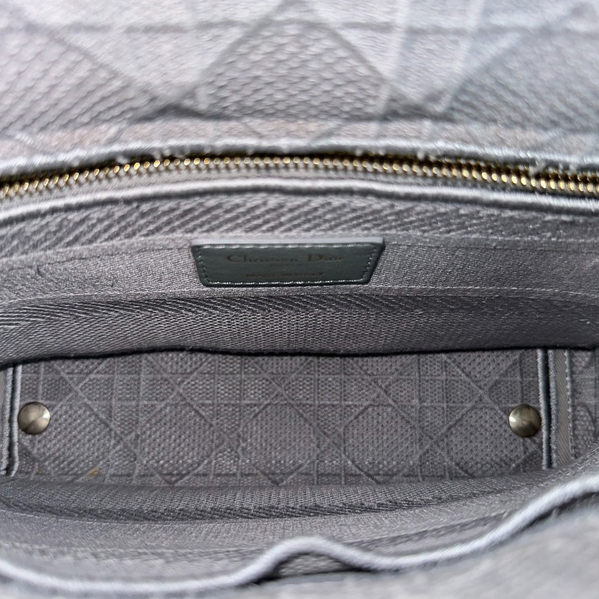 Lady D-Lite Cannage Embroidery D Lite Grey GHW