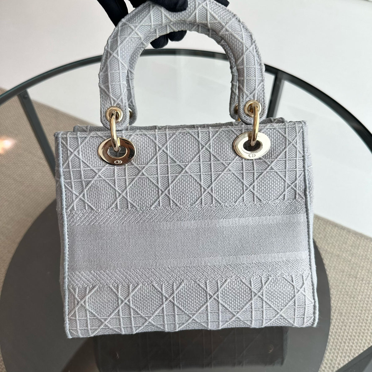Lady D-Lite Cannage Embroidery D Lite Grey GHW