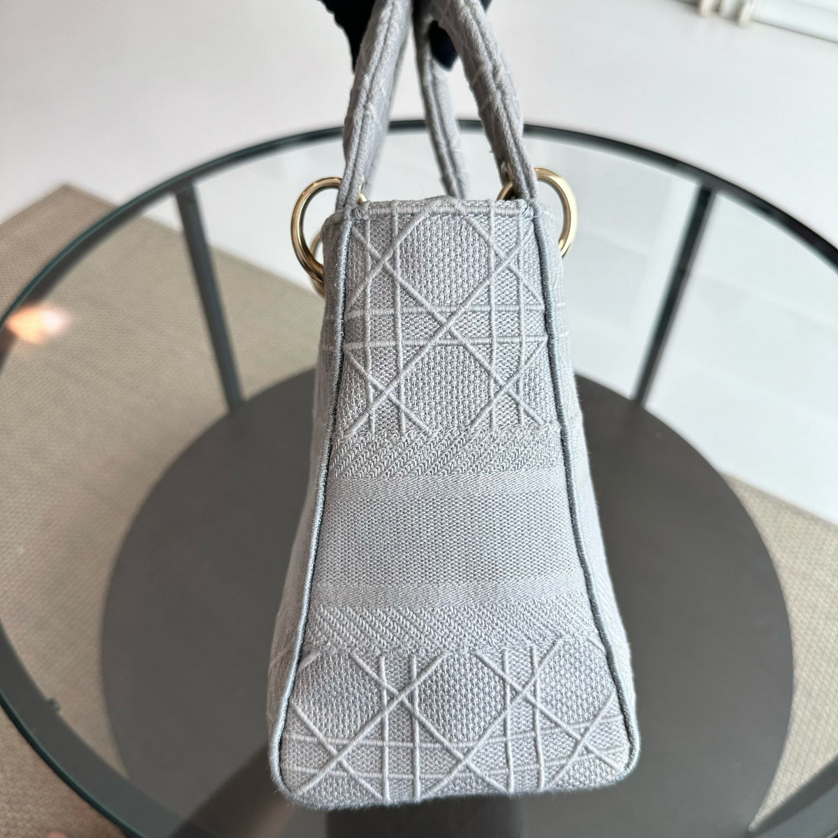 Lady D-Lite Cannage Embroidery D Lite Grey GHW