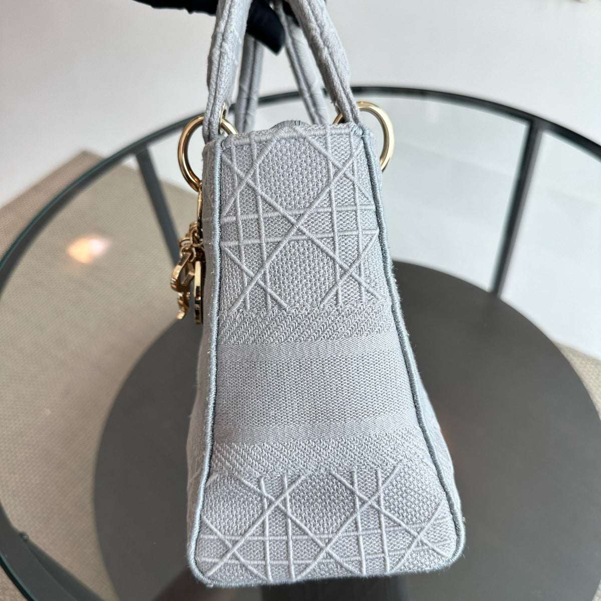 Lady D-Lite Cannage Embroidery D Lite Grey GHW