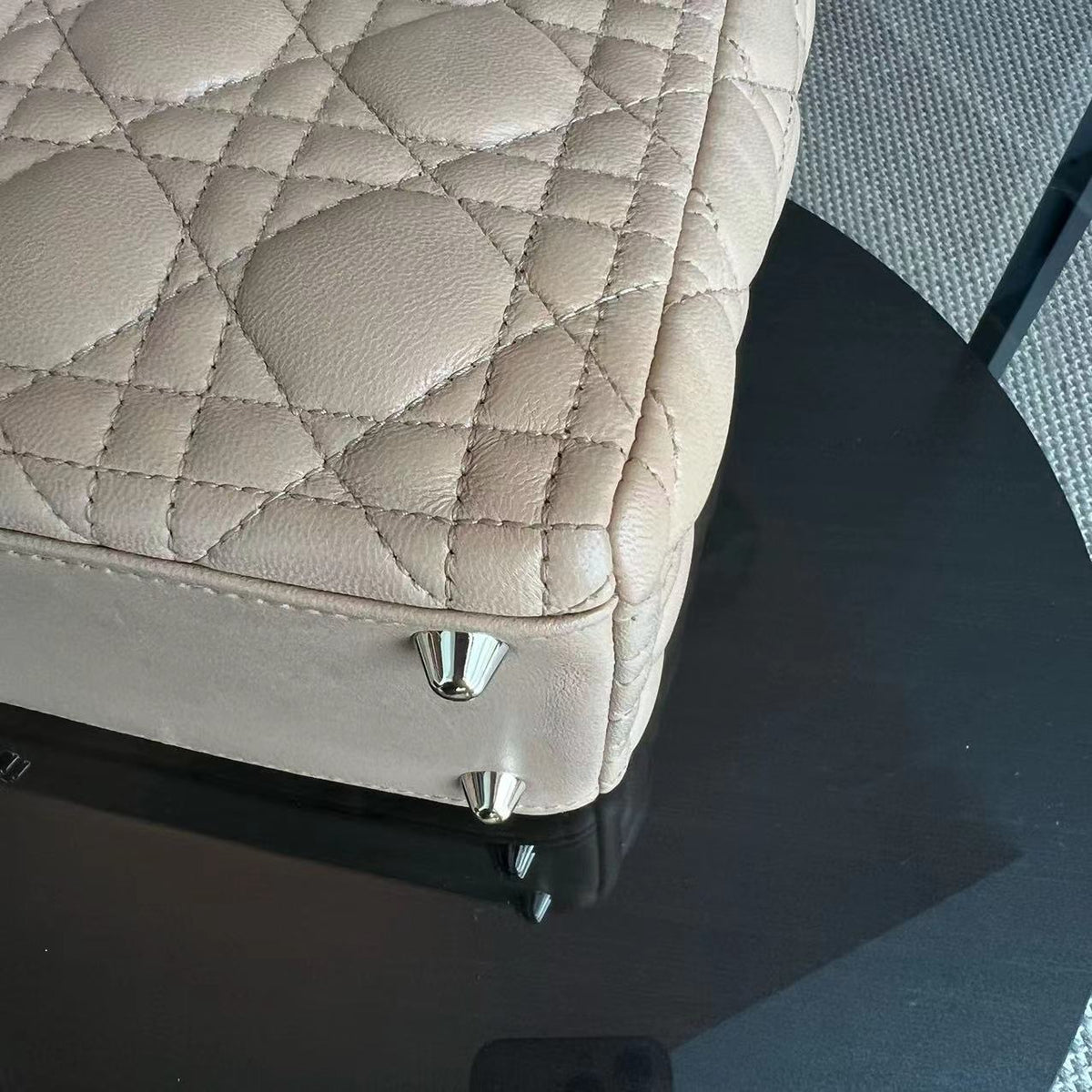 Lady Large Cannage Lambskin Beige SHW