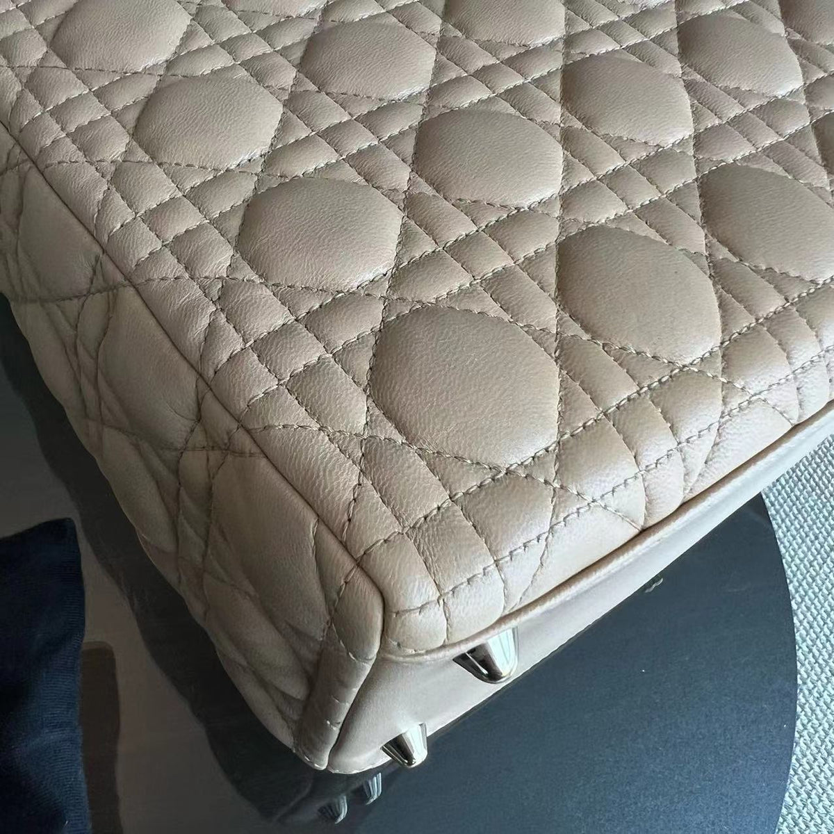 Lady Large Cannage Lambskin Beige SHW
