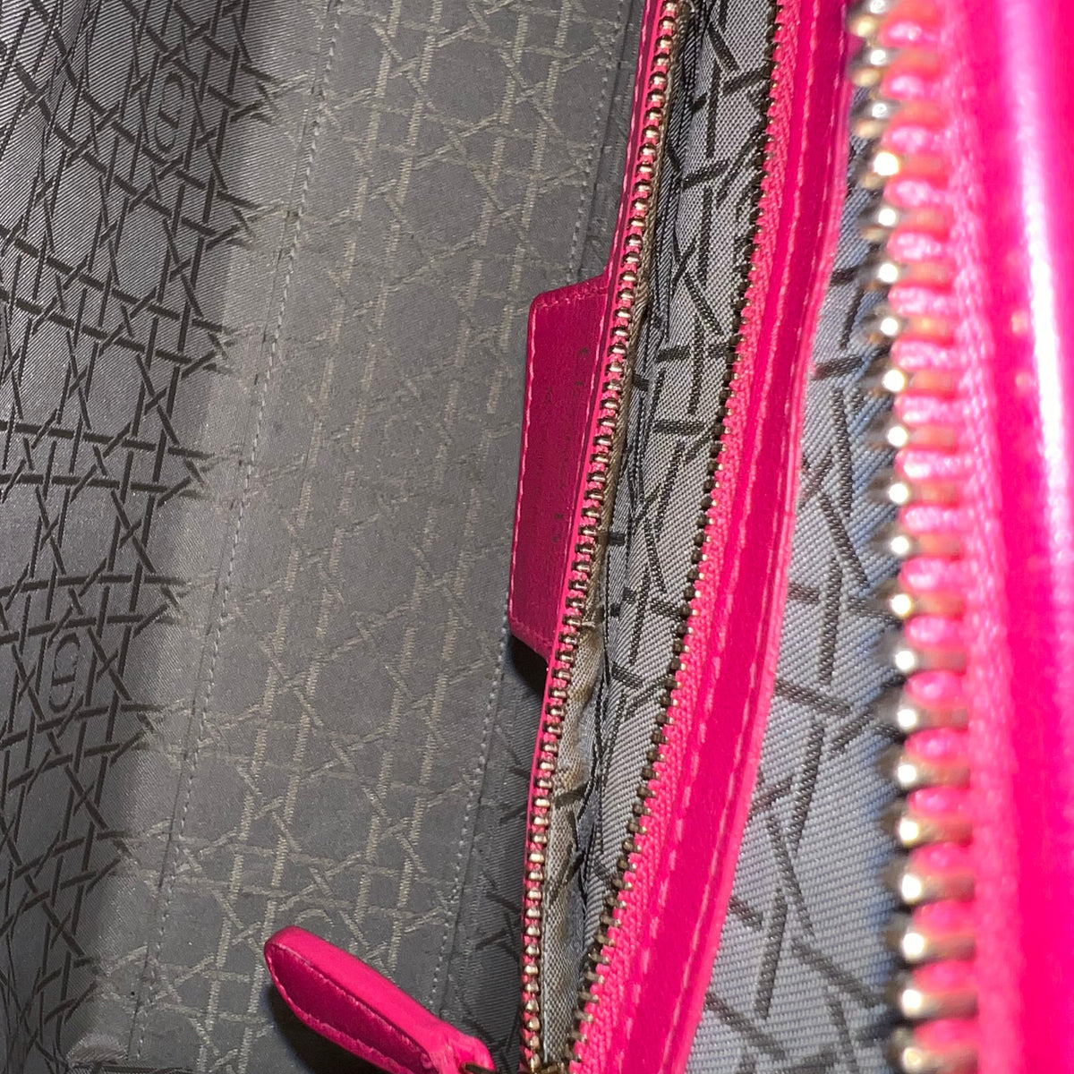 Lady Large Cannage Lambskin Hot Pink Gold Hardware