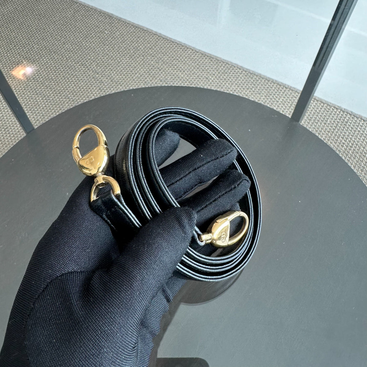 Lady Large Lambskin Cannage Black GHW