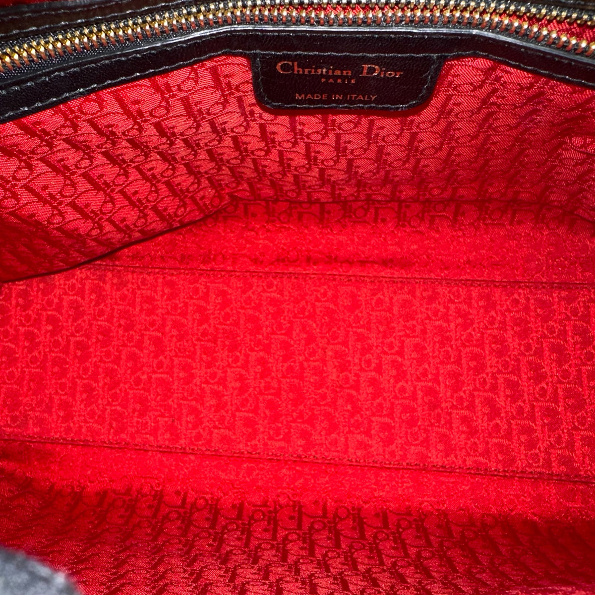 Lady Large Lambskin Cannage Black GHW