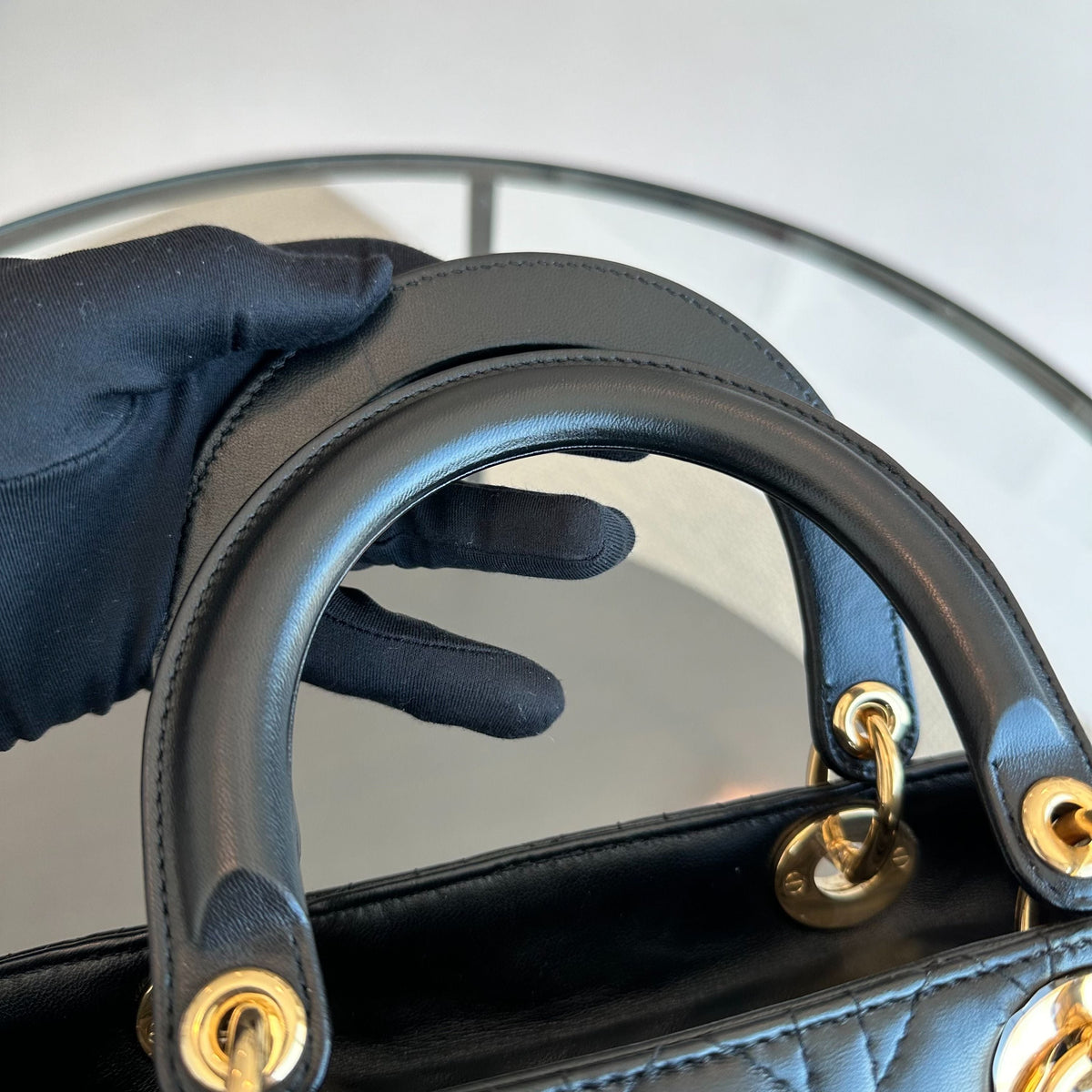 Lady Medium Cannage Lambskin Black GHW
