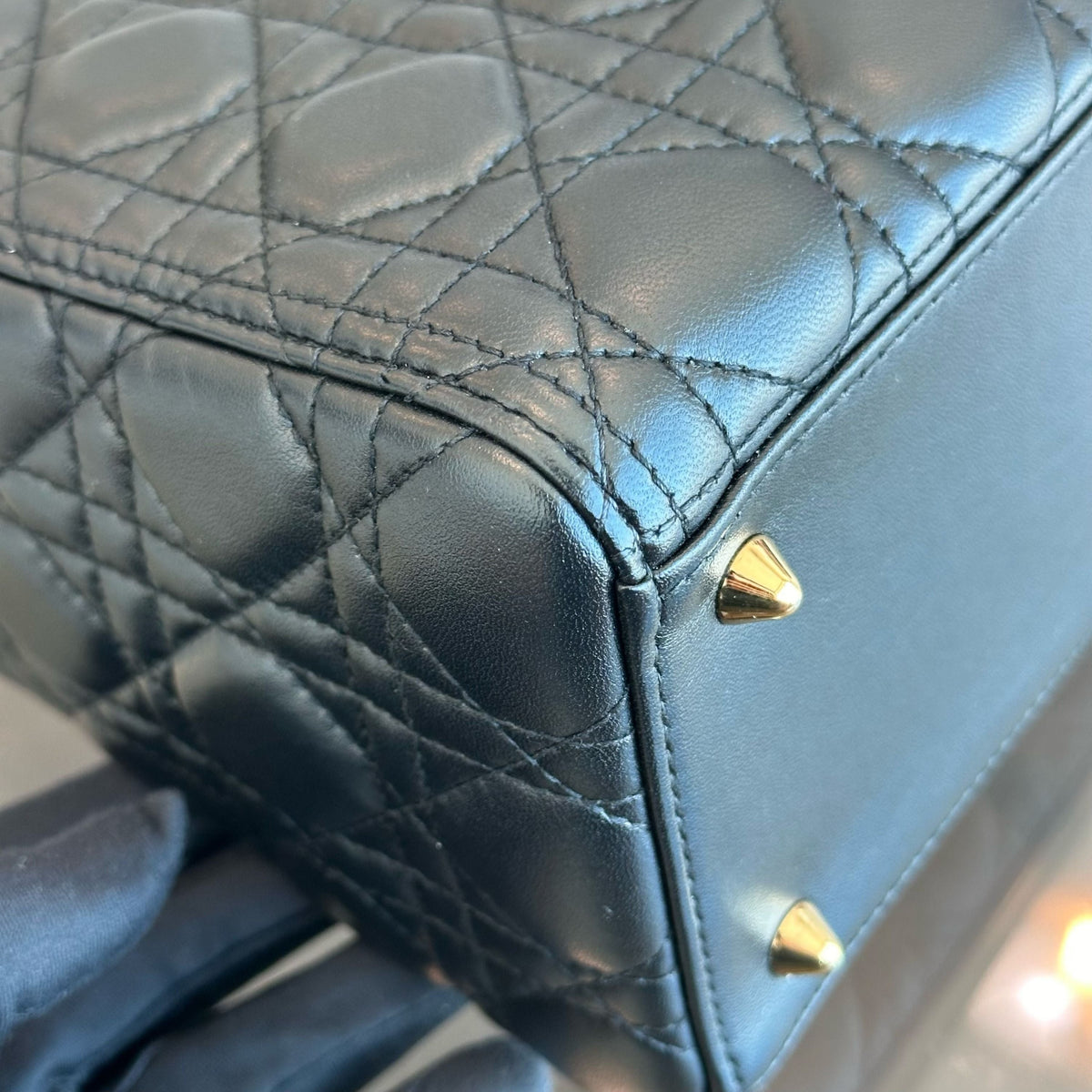 Lady Medium Cannage Lambskin Black GHW