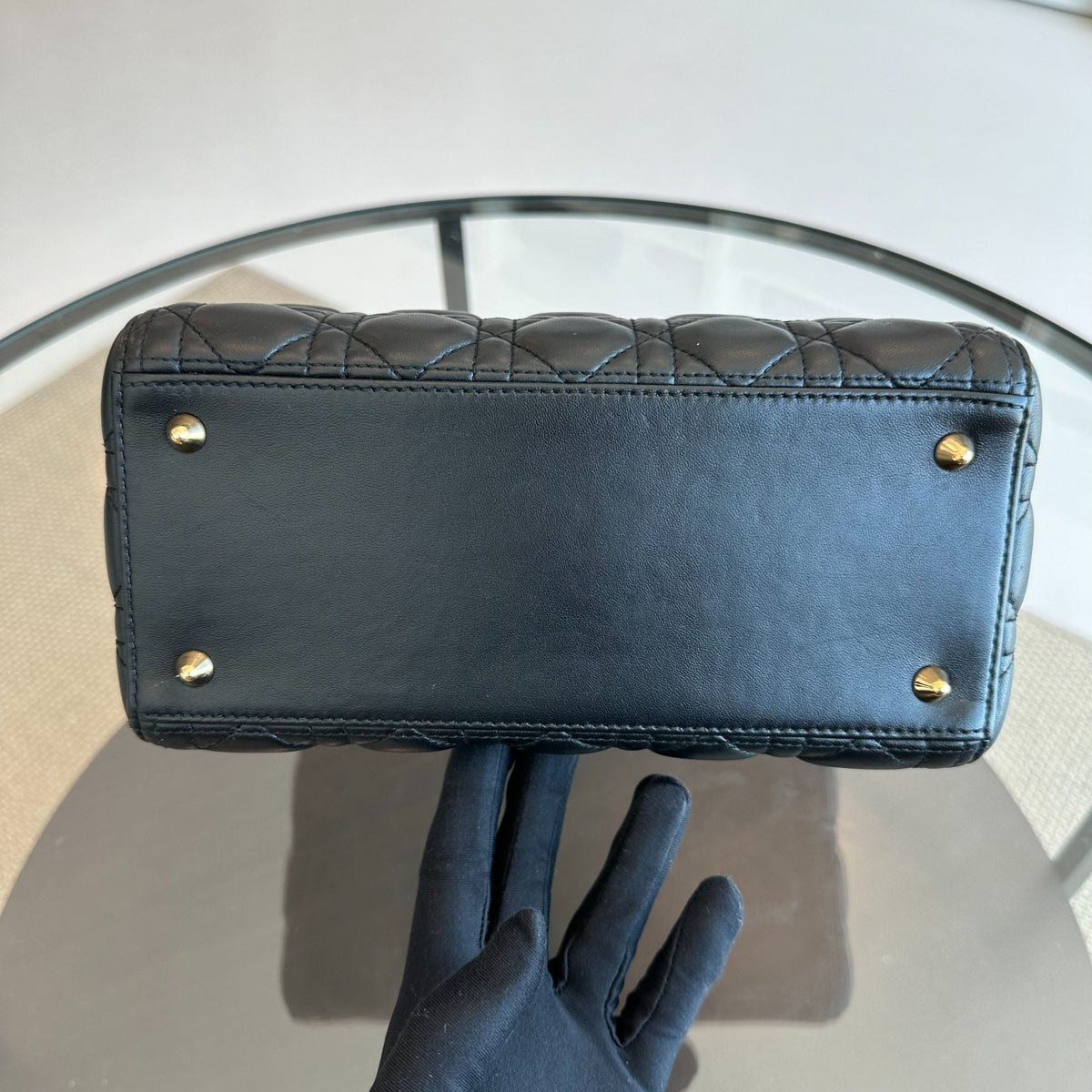 Lady Medium Cannage Lambskin Black GHW