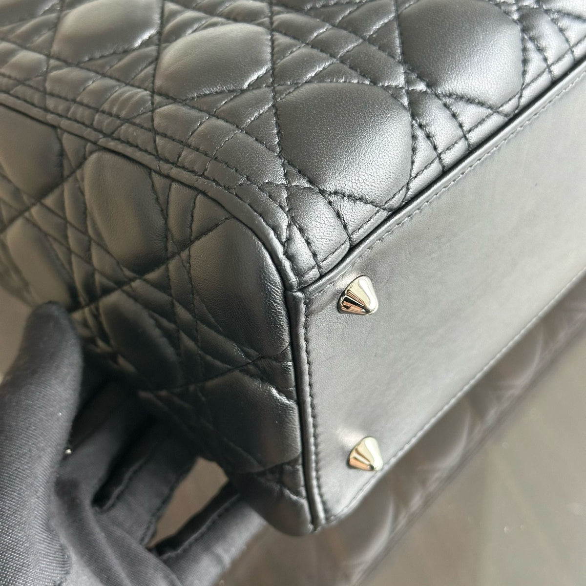 Lady Medium Cannage Lambskin Black SHW