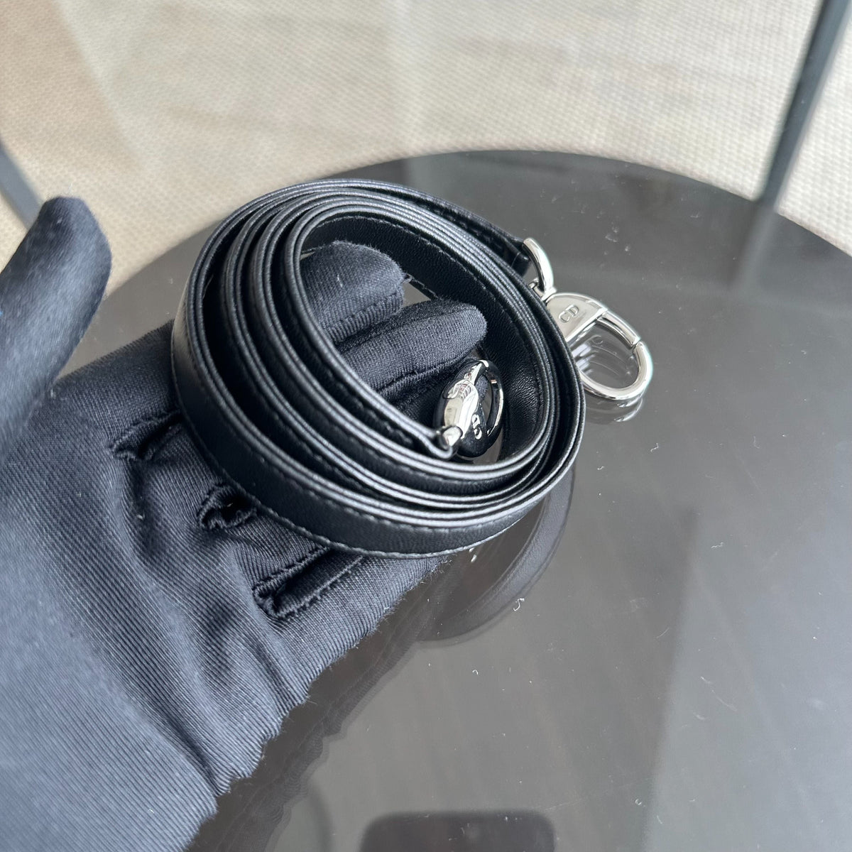Lady Medium Cannage Lambskin Black SHW