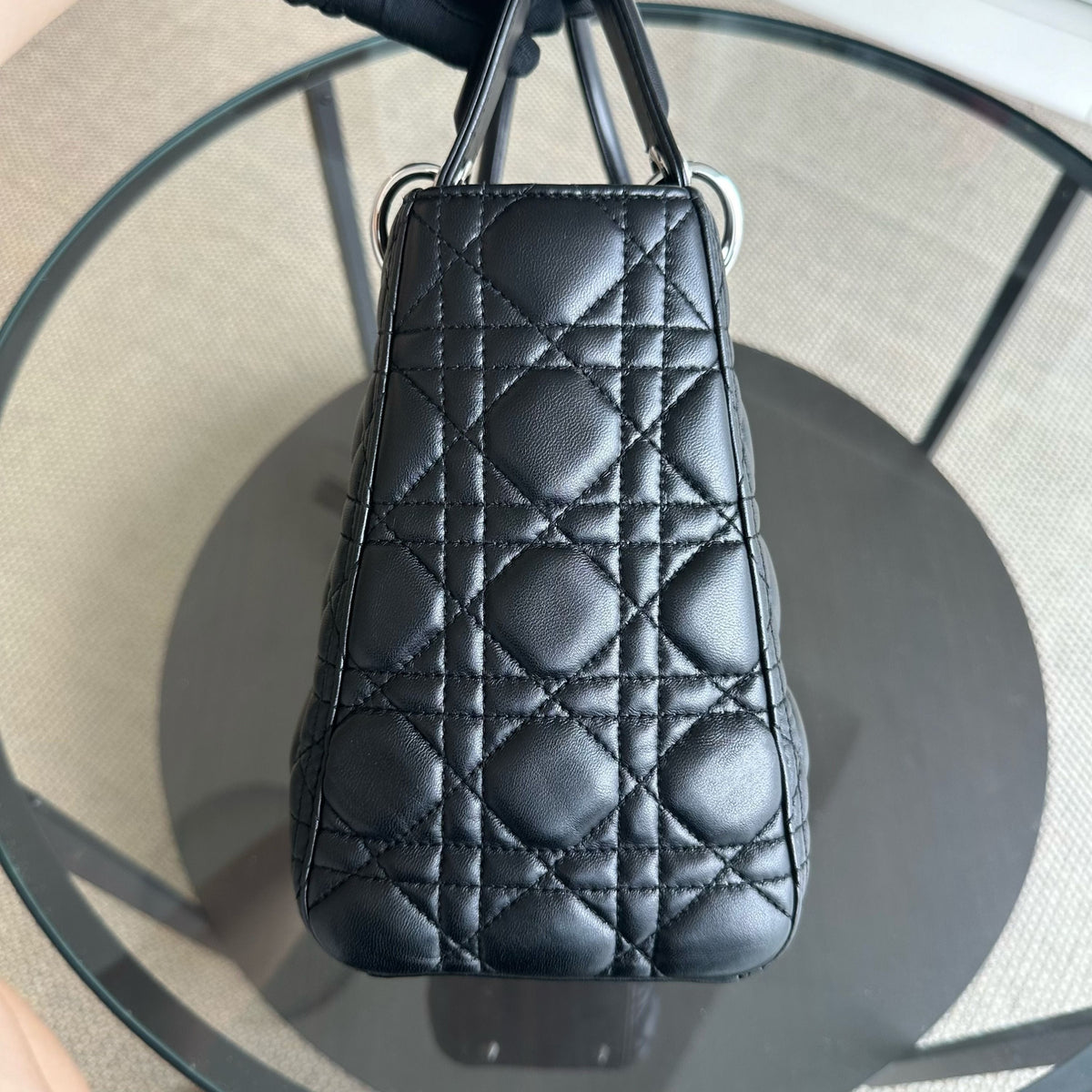 Lady Medium Cannage Lambskin Black SHW