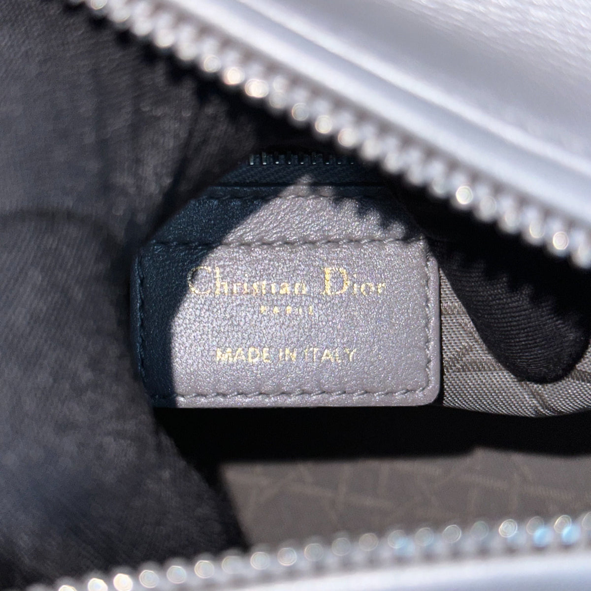 Lady Medium Cannage Lambskin Gray GHW