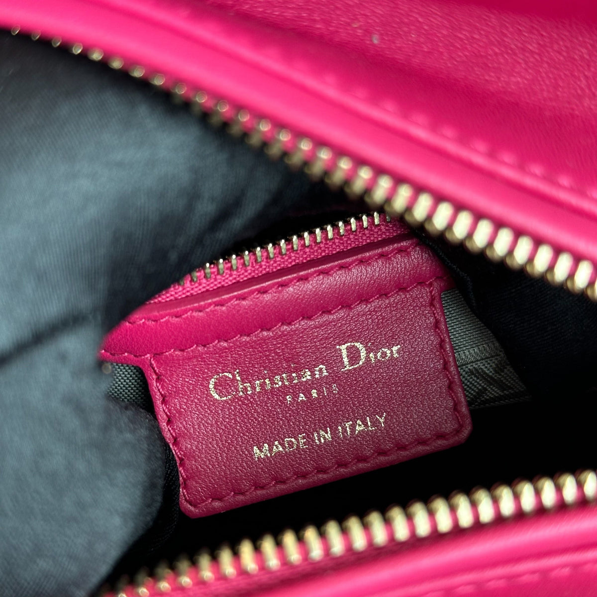 Lady Medium Cannage Lambskin Hot Pink GHW