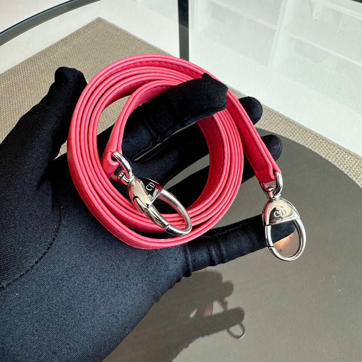 Lady Medium Cannage Lambskin Pink Coral SHW
