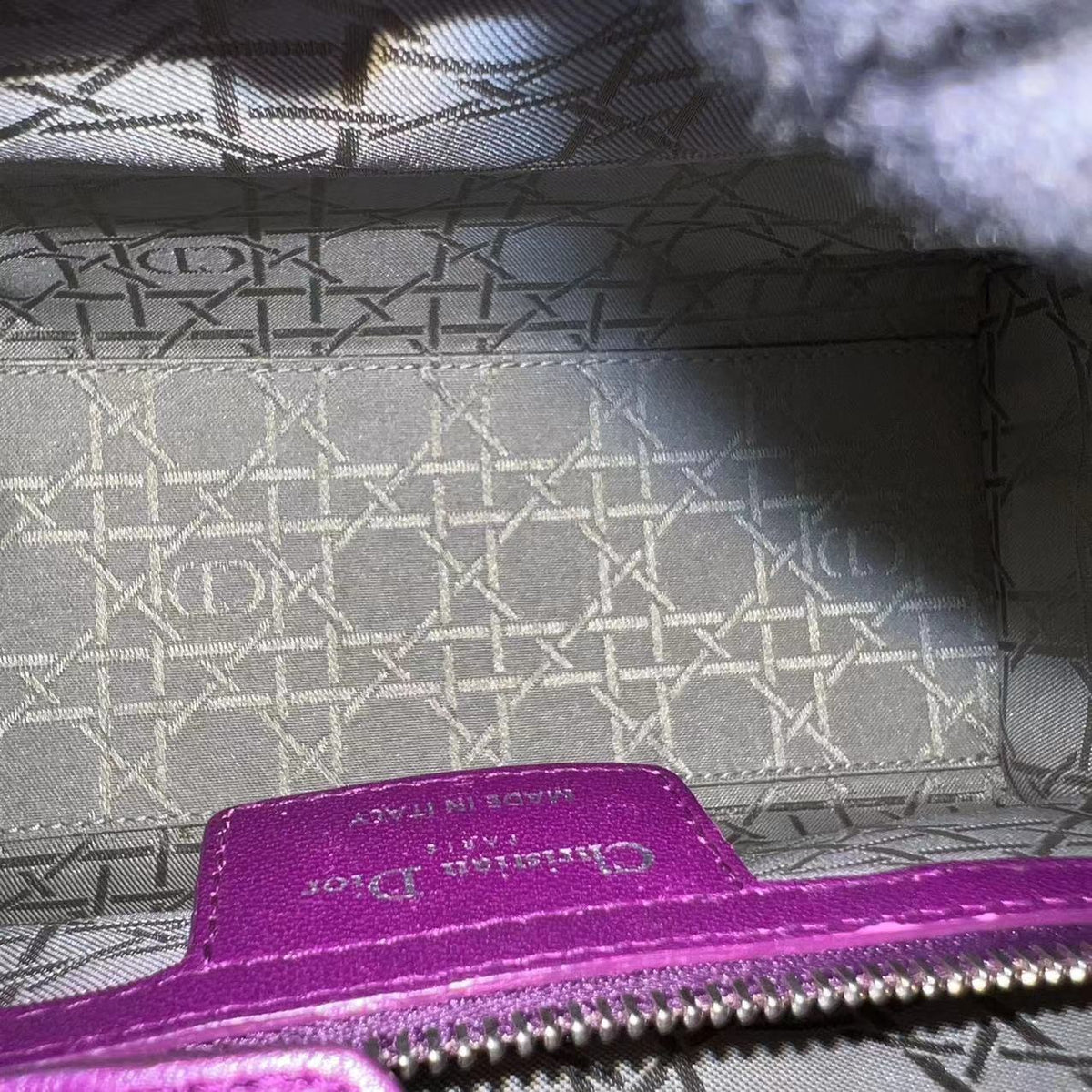 Lady Medium Cannage Lambskin Purple SHW
