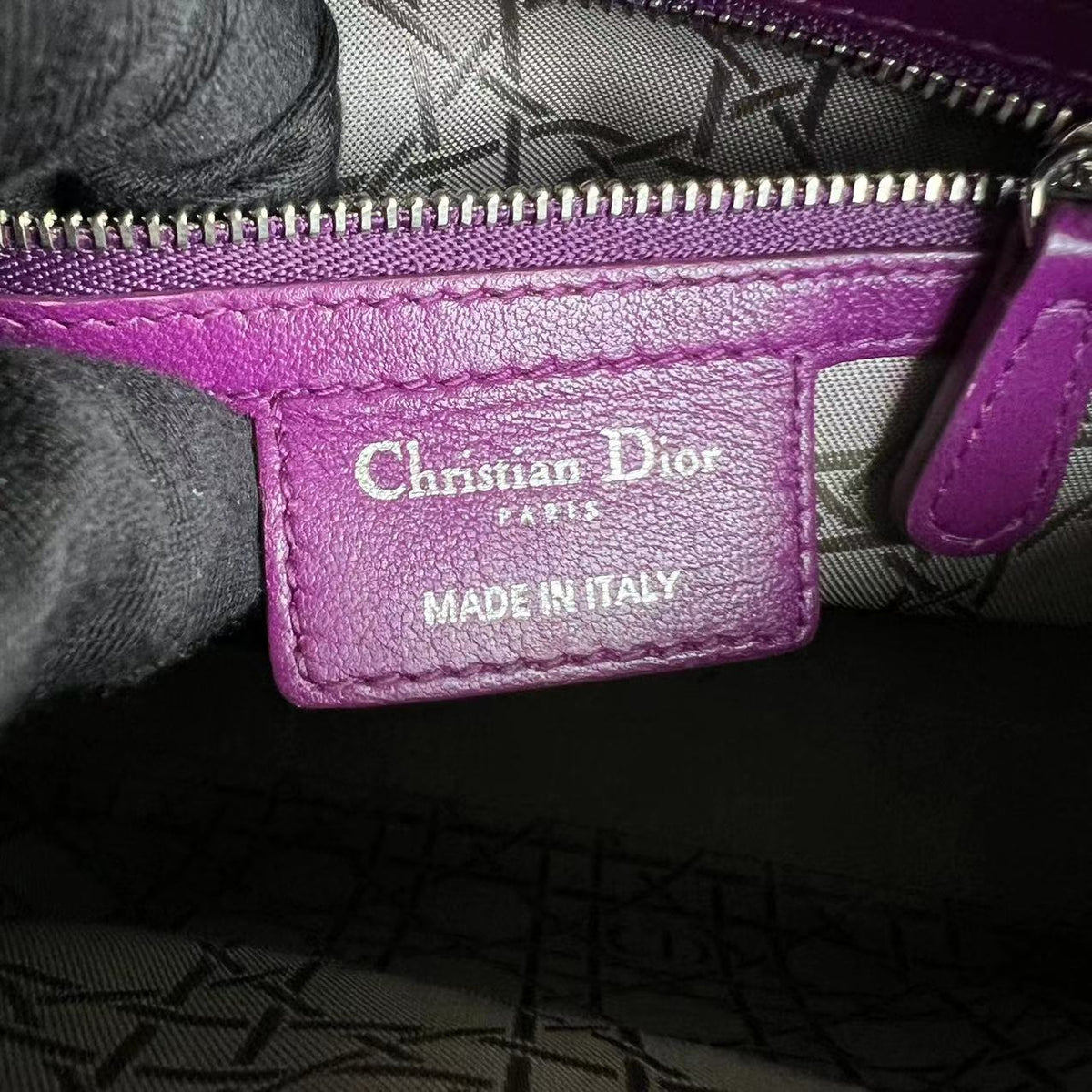 Lady Medium Cannage Lambskin Purple SHW