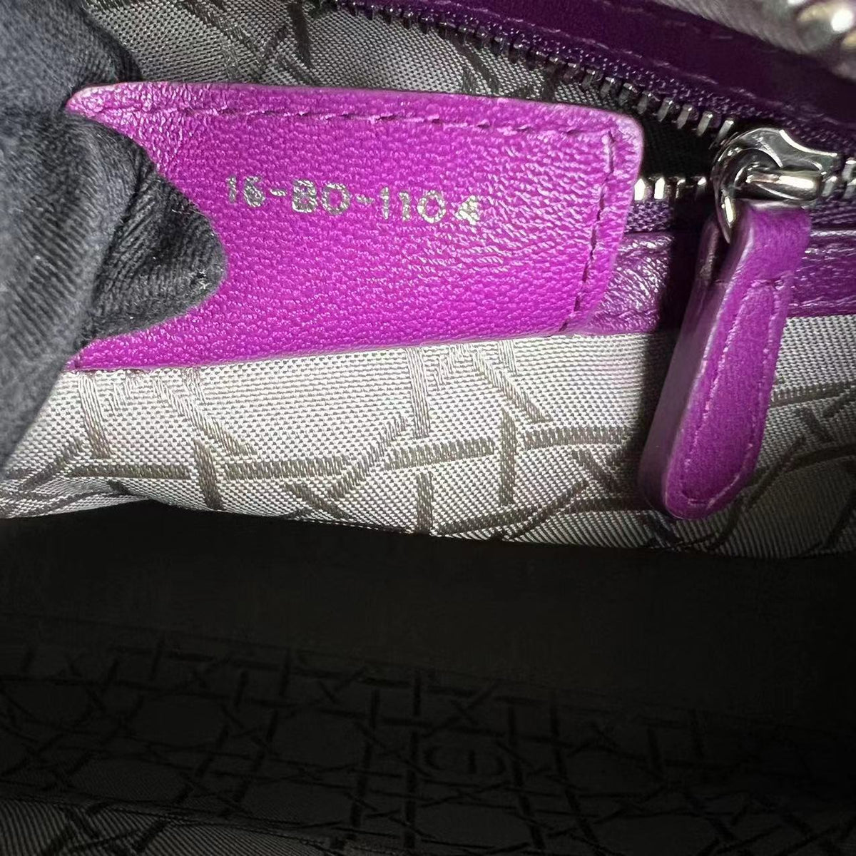 Lady Medium Cannage Lambskin Purple SHW