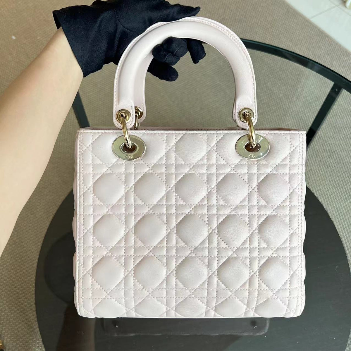 Lady Medium Cannage Lambskin Sakura Pink LGHW