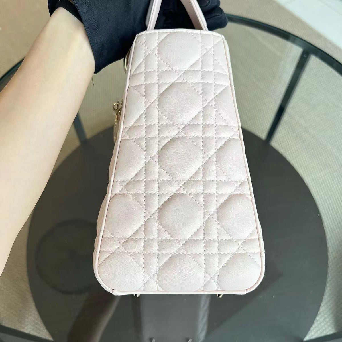 Lady Medium Cannage Lambskin Sakura Pink LGHW