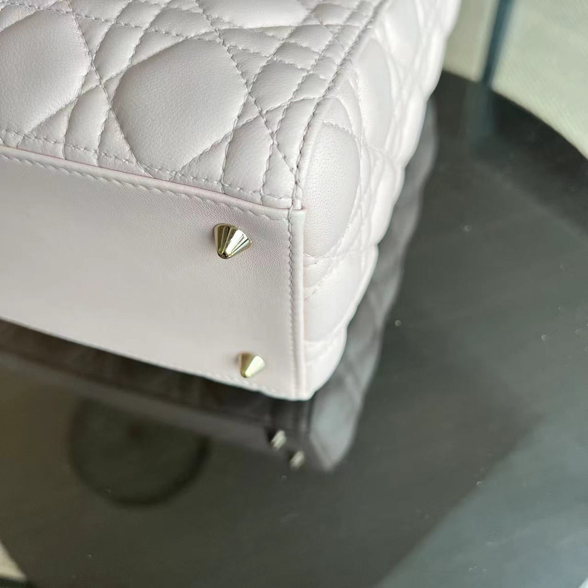 Lady Medium Cannage Lambskin Sakura Pink LGHW