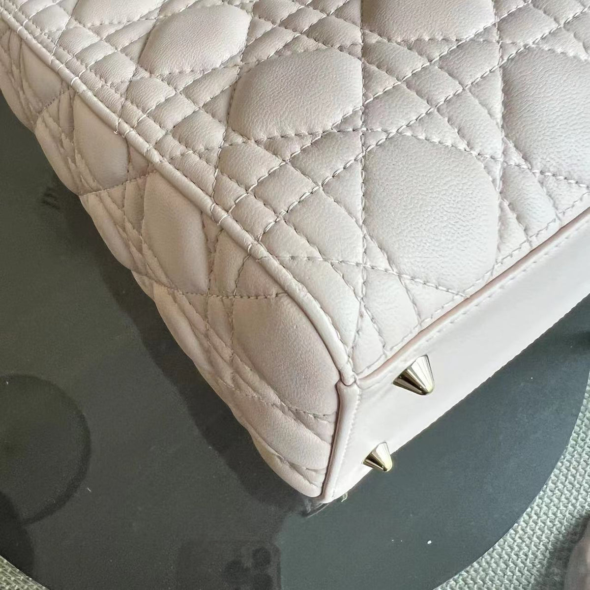 Lady Medium Cannage Lambskin Sakura Pink LGHW