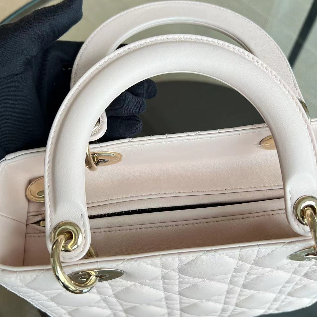 Lady Medium Cannage Lambskin Sakura Pink LGHW