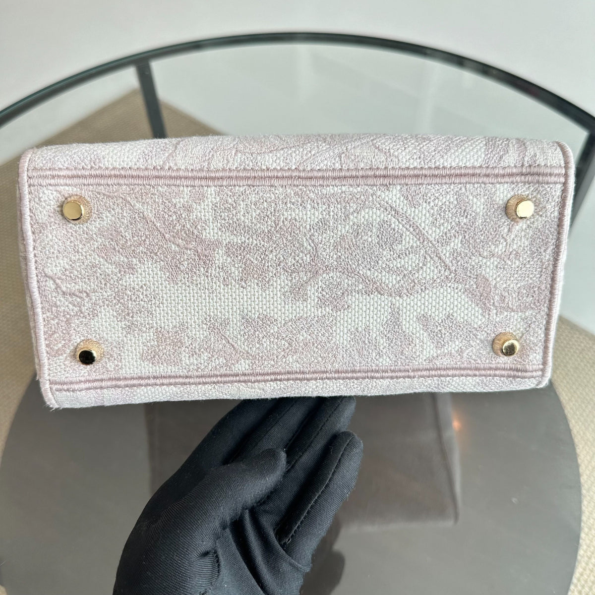 Lady Medium D-Lite Toile de Jouy Embroidery LGHW