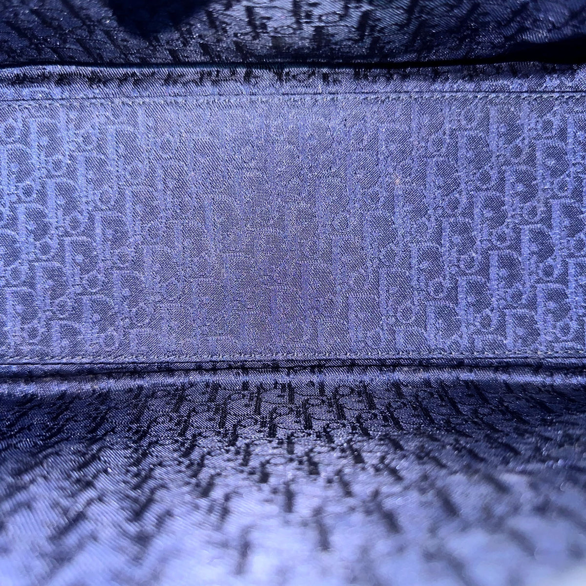 Lady Medium Lambskin Cannage Dark Blue SHW