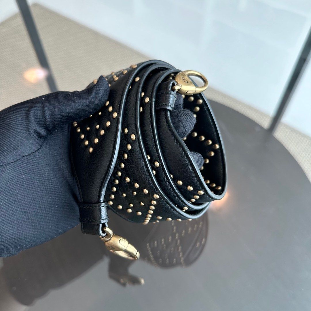 Lady Medium Studded Soft Lambskin Black GHW