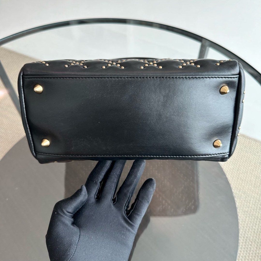 Lady Medium Studded Soft Lambskin Black GHW