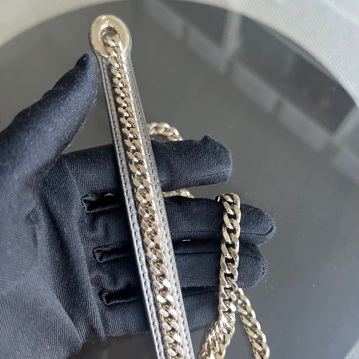 Lady Mini Calfskin Cannage Bronze Metallic Golden Hardware Chain Strap