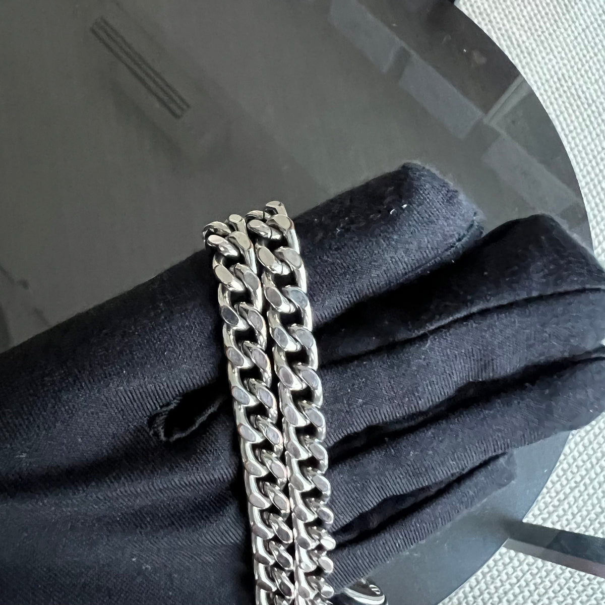 Lady Mini Cannage Lambskin Black Silver Hardware Chain Version