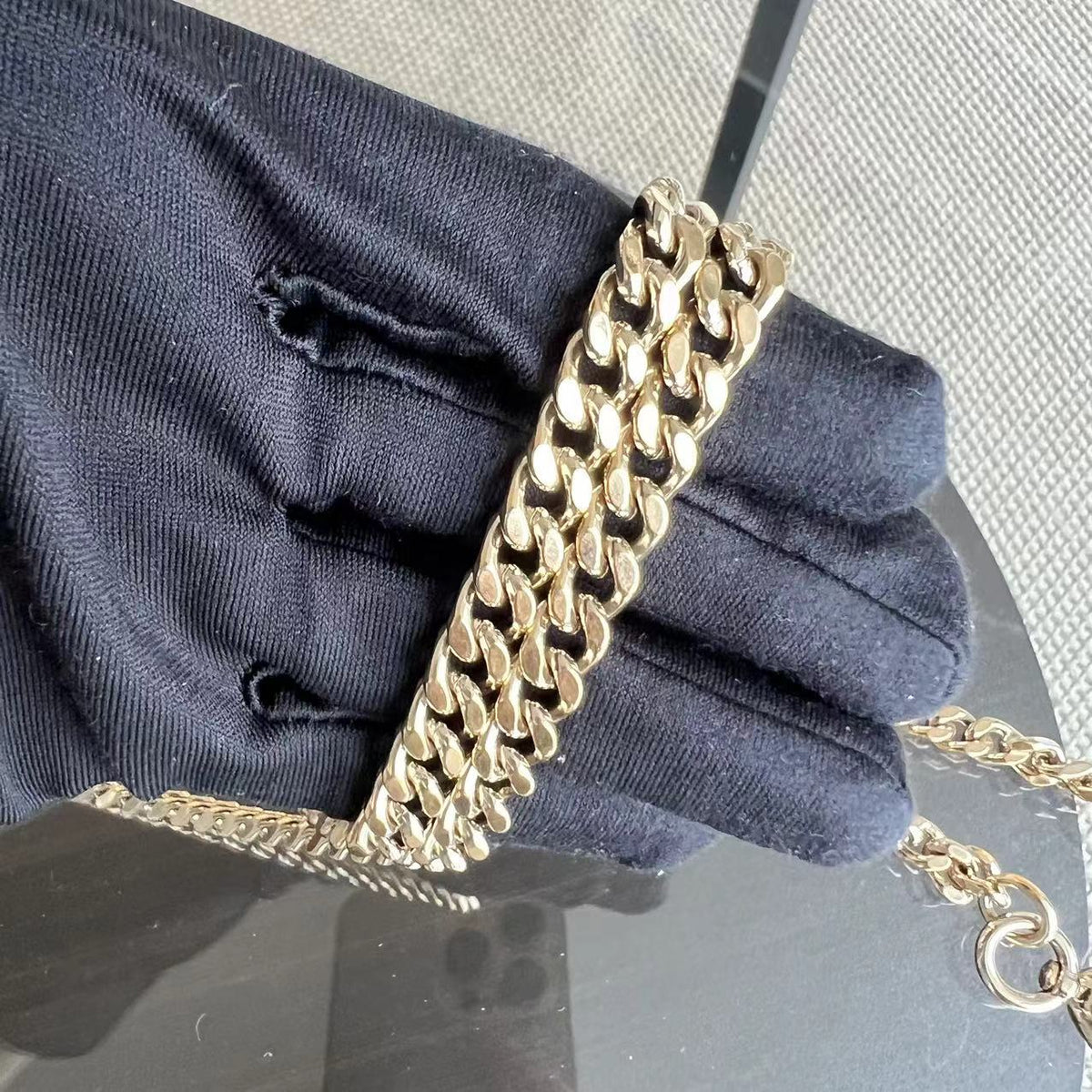 Lady Mini Cannage Lambskin Light Grey Gray Golden Hardware Chain Version