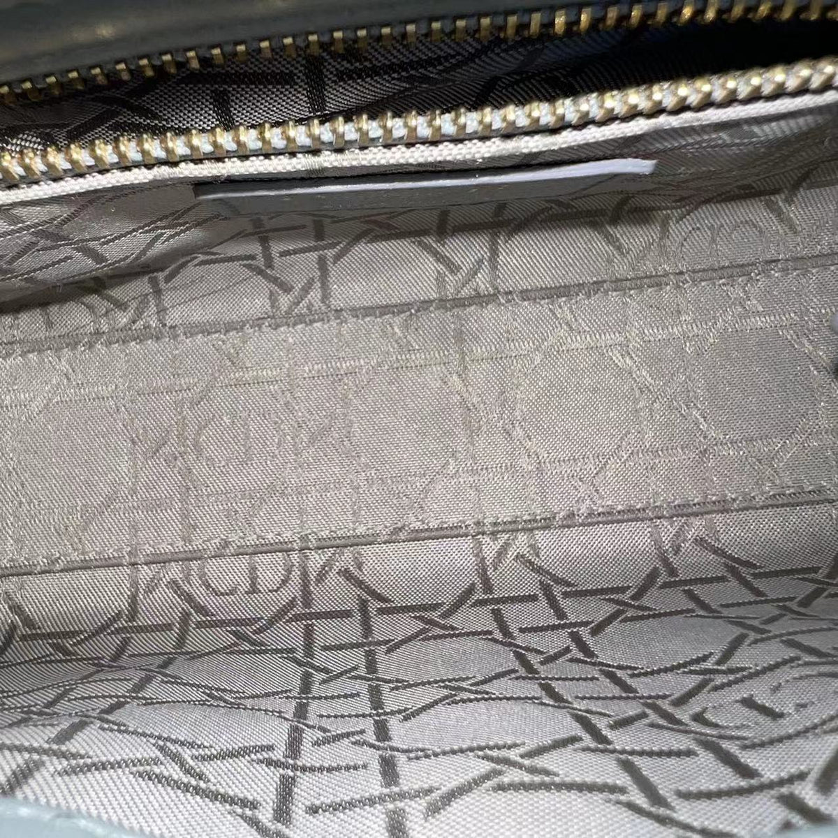 Lady Mini Cannage Lambskin Light Grey Gray Golden Hardware Chain Version