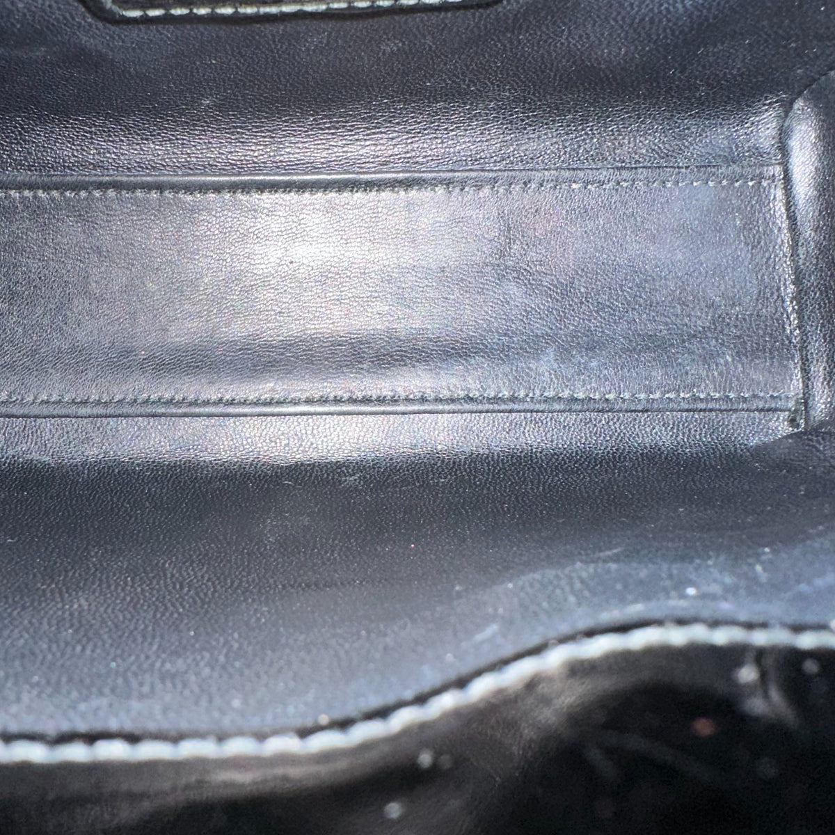 Lady Mini Glazed Calfskin Patent Leather Black SHW