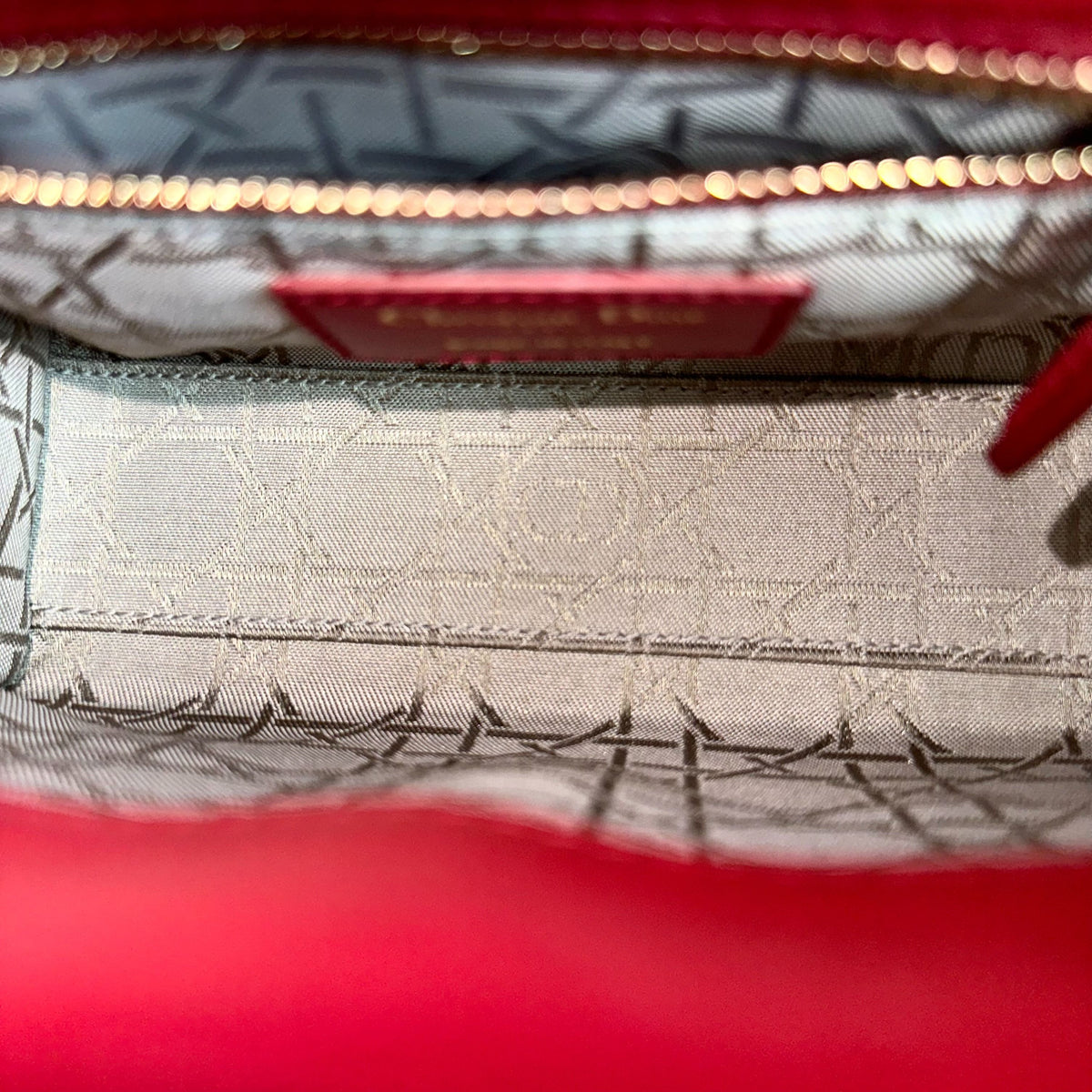 Lady Mini Lambskin Red Chain Strap GHW
