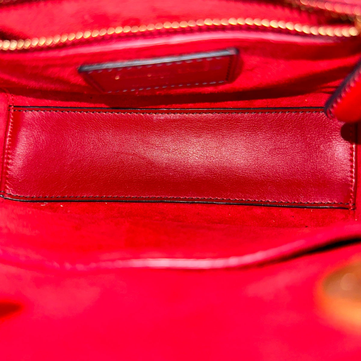 Lady Mini Lambskin Studded Chain Strap Red GHW