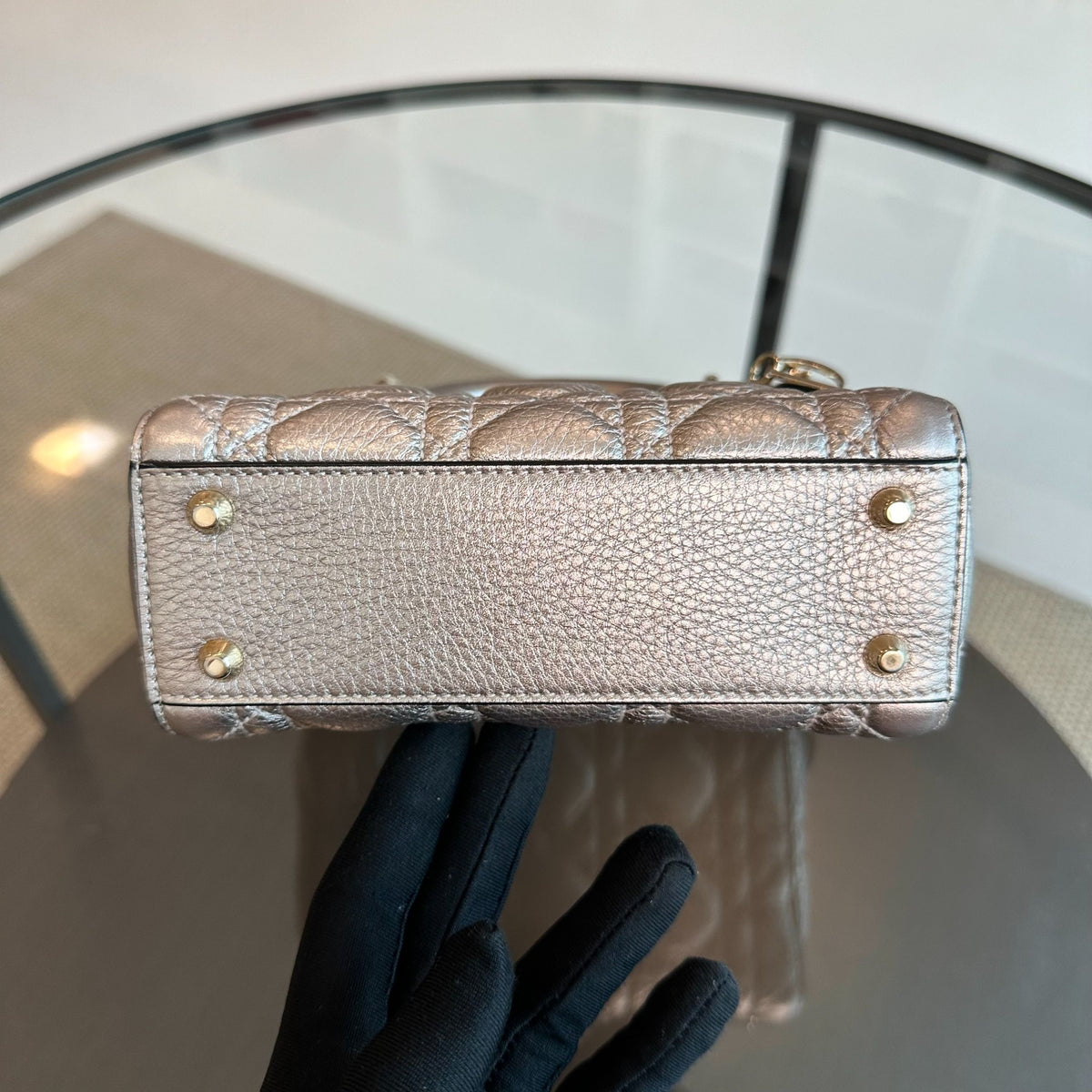 Lady Mini Metallic Calfskin Rose Gold GHW