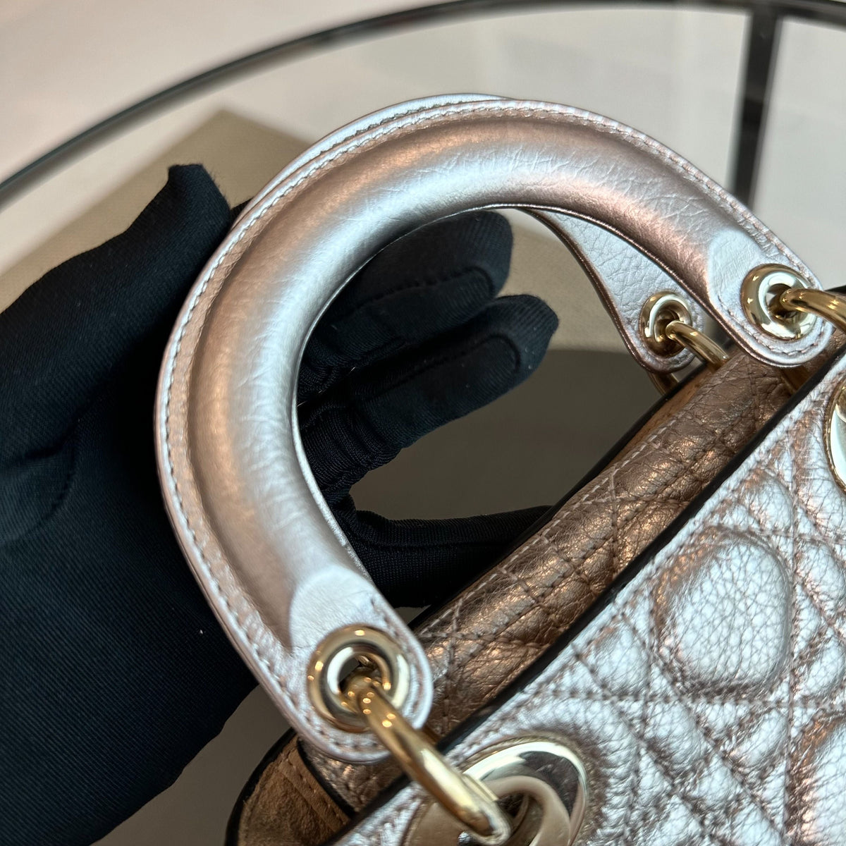 Lady Mini Metallic Calfskin Rose Gold GHW