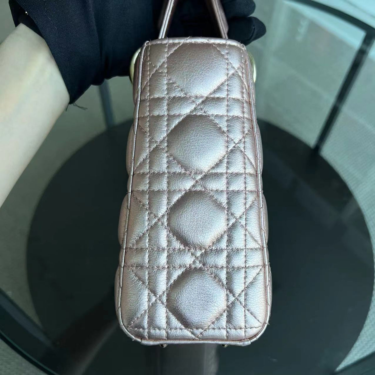 Lady Small ABC MyABC Cannage Lambskin Iridescent Light Pink Golden Hardware