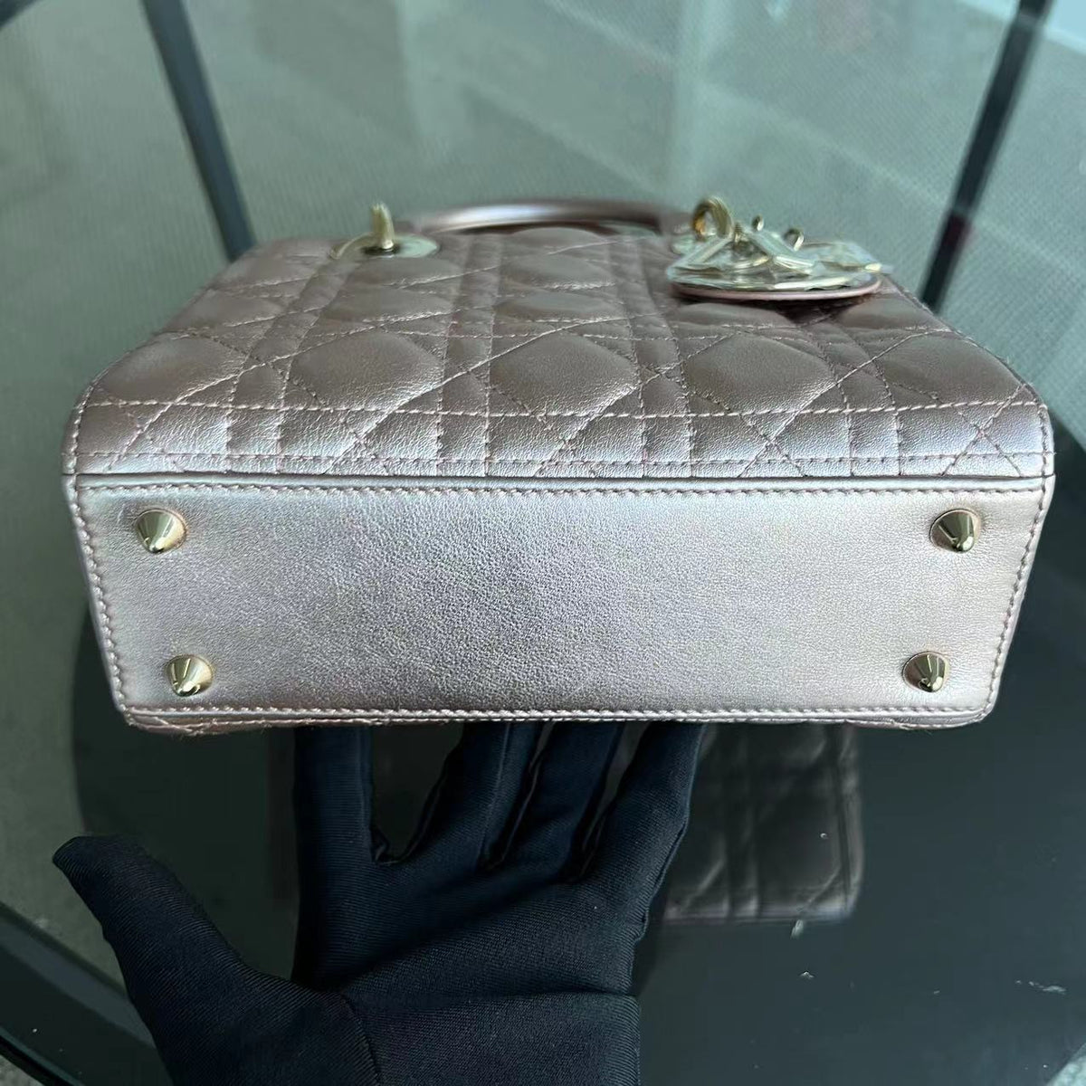 Lady Small ABC MyABC Cannage Lambskin Iridescent Light Pink Golden Hardware