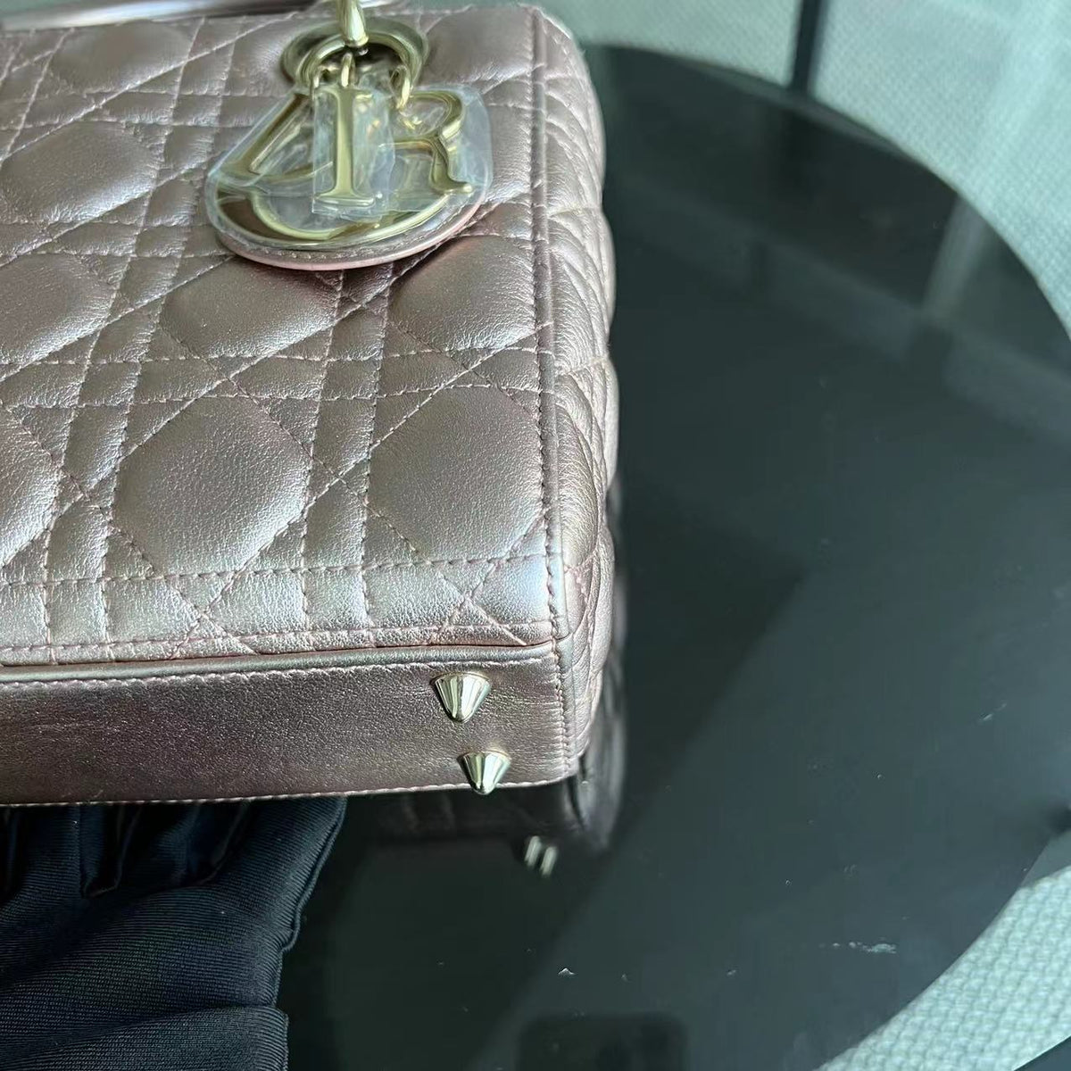 Lady Small ABC MyABC Cannage Lambskin Iridescent Light Pink Golden Hardware
