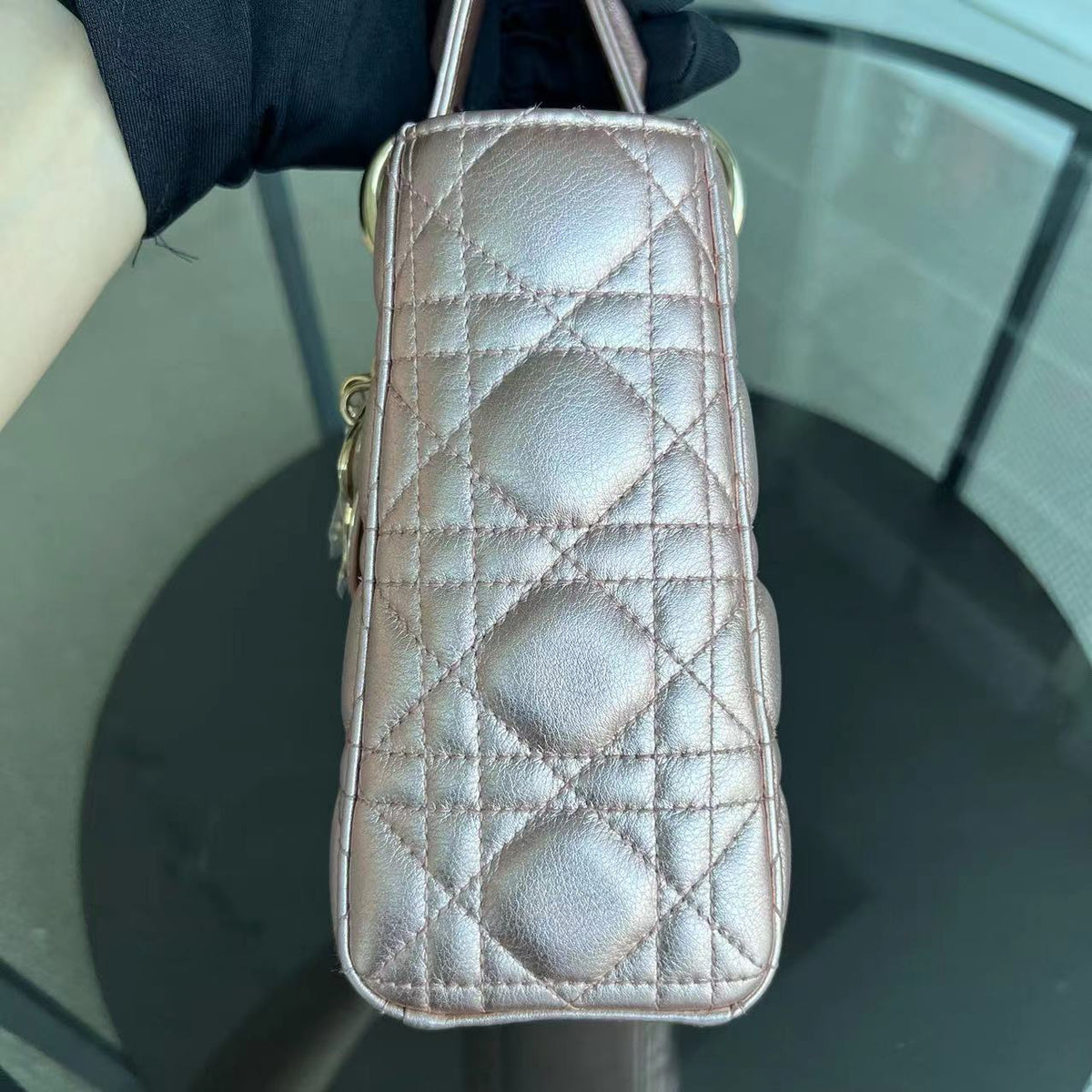 Lady Small ABC MyABC Cannage Lambskin Iridescent Light Pink Golden Hardware