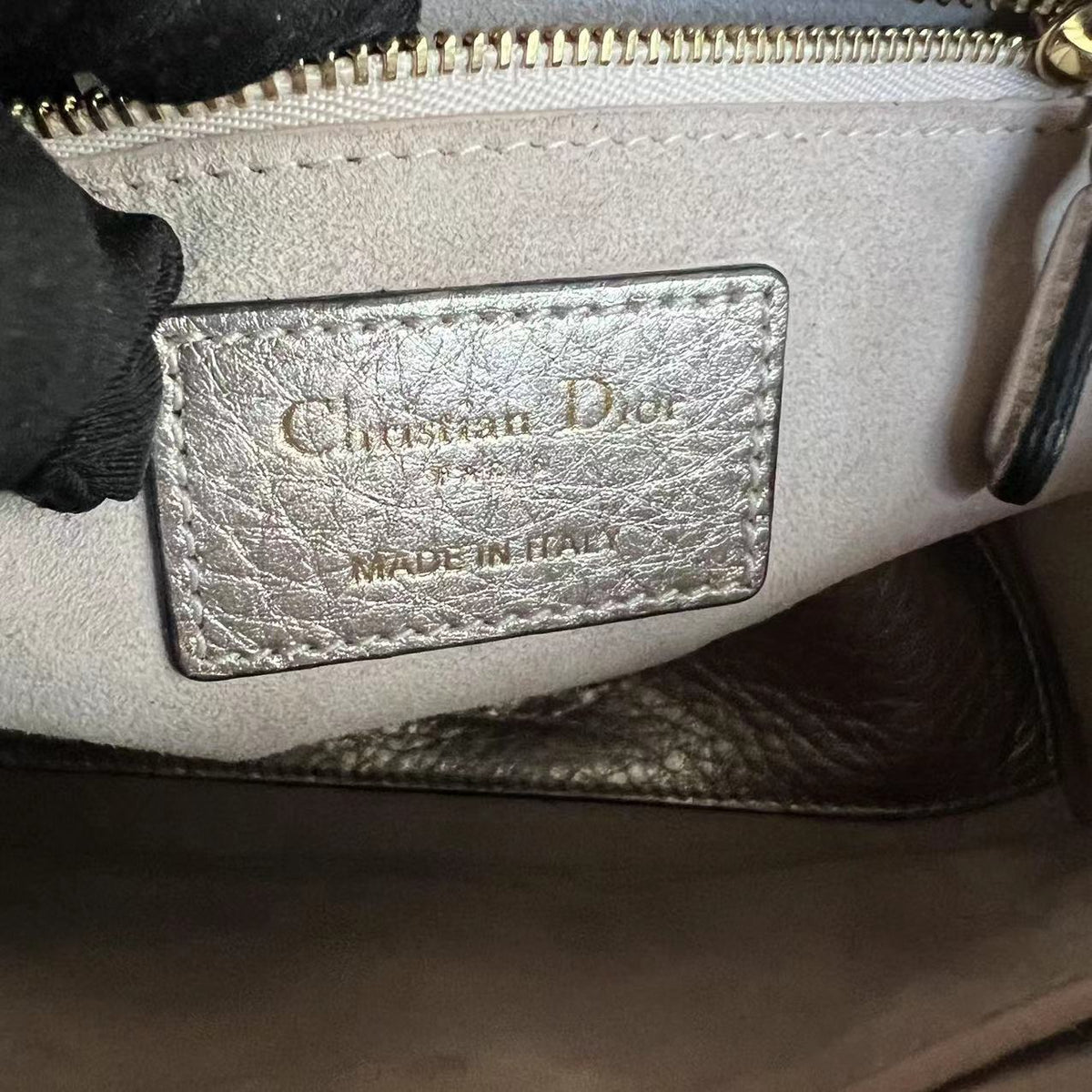 Lady Small Cannage Grained Calfskin Metallic Rose Gold GHW