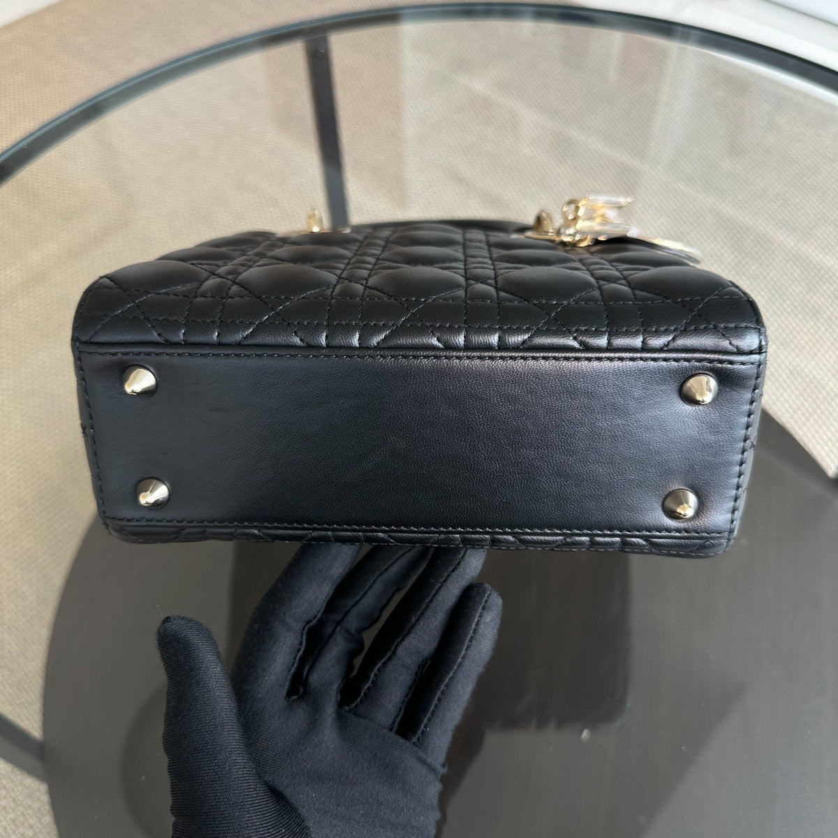 Lady Small Cannage Lambskin Black ABC MyABC Charm GHW