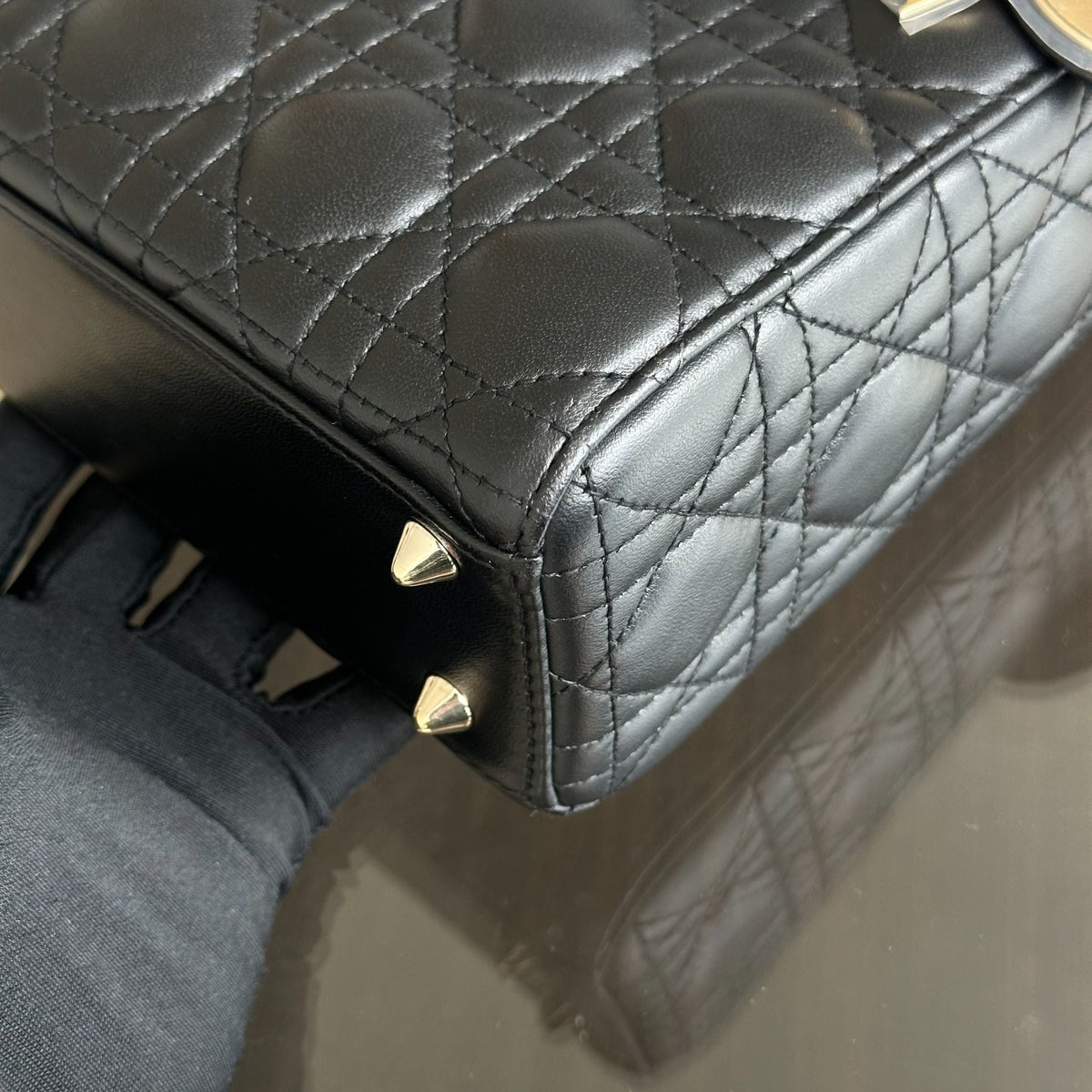 Lady Small Cannage Lambskin Black ABC MyABC Charm GHW
