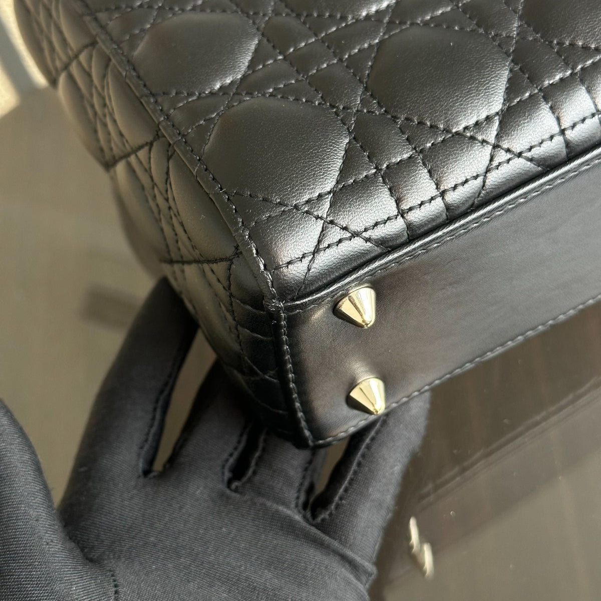 Lady Small Cannage Lambskin Black ABC MyABC Charm GHW